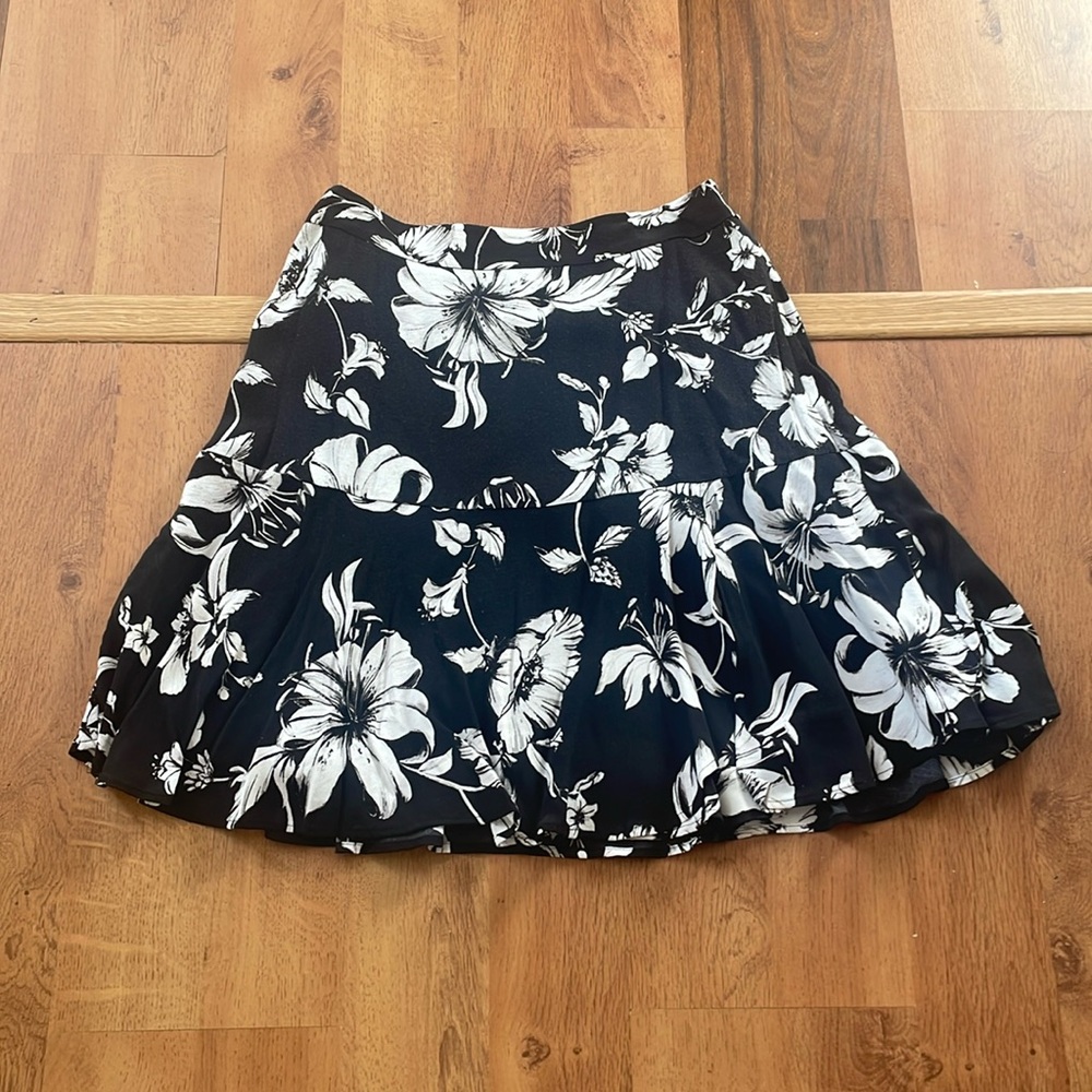Black and white flower skirt